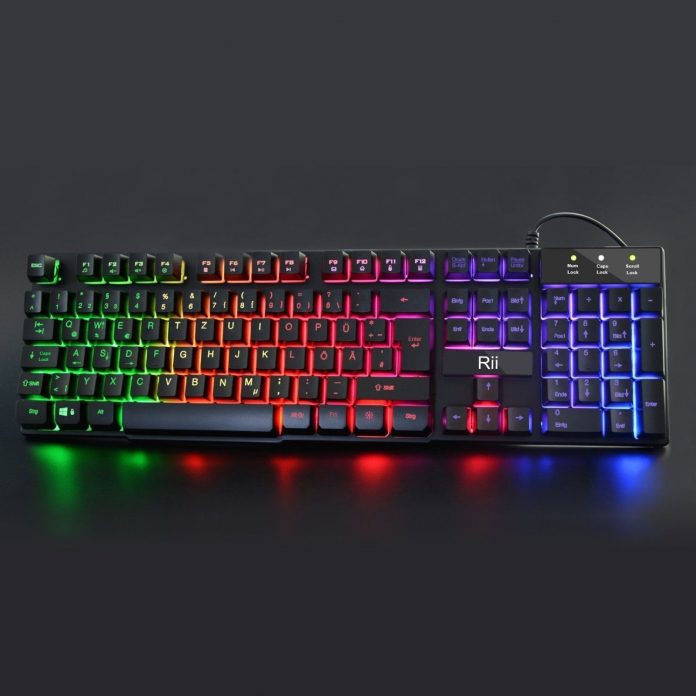 Rii RK100 Gaming Tastatur105 Tasten MIX Farbe LED Hintergrundbeleuchtung