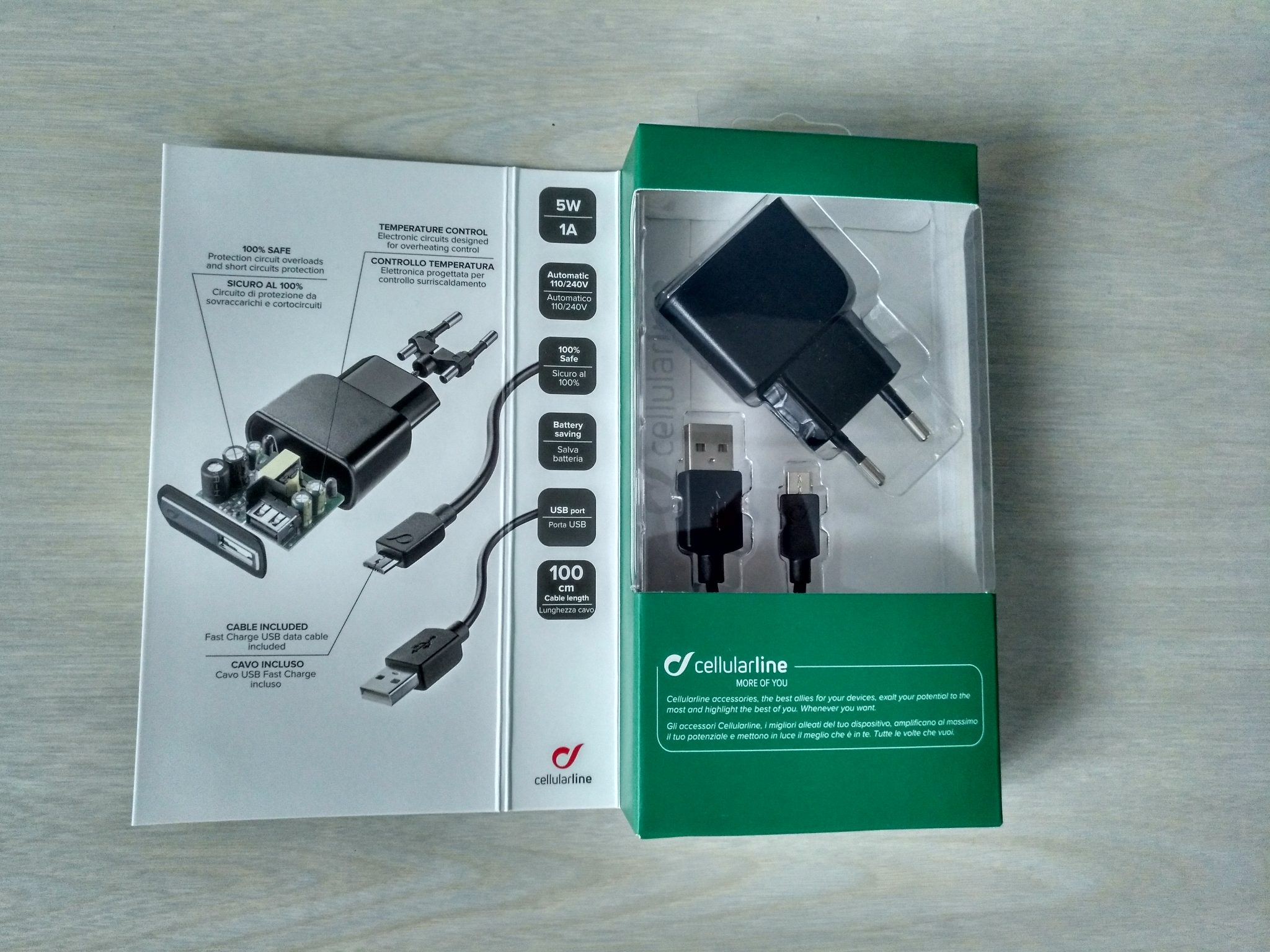 Cellularline Kit de cargador USB 1A Review en español