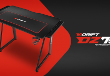 Drift presenta DZ75, una nueva mesa gaming con un espacioso tablero laminado en fibra de carbono, portavasos y soporte para auriculares