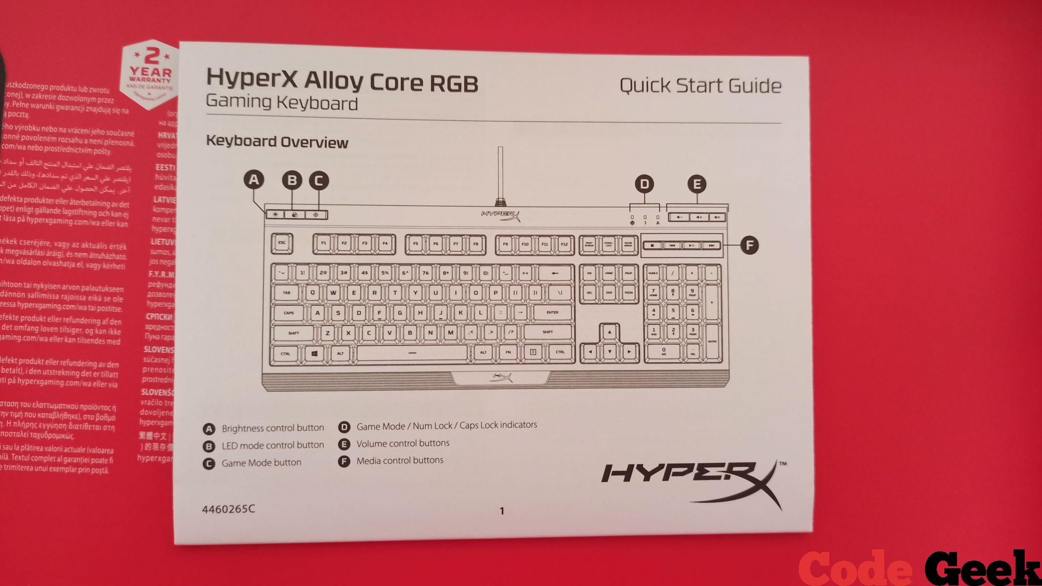 HyperX Alloy Core RGB – Teclado de membrana para Gaming — Review en Español
