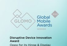 OPPO FIND N OBTIENE EL PREMIO «DISRUPTIVE DEVICE INNOVATION» EN LOS GLOMO AWARDS 2022