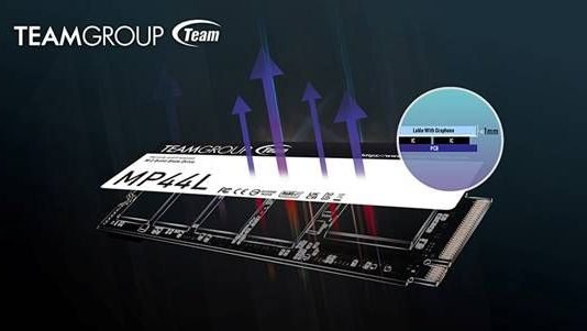 TEAMGROUP anuncia MP44L M.2 PCIe 4.0 SSD con la primera etiqueta disipadora de calor de grafeno para SSD para un rendimiento de refrigeración mejorado