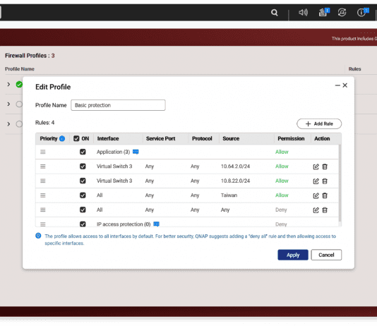 QuFirewall, Firewall integrado para dispositivos QNAP