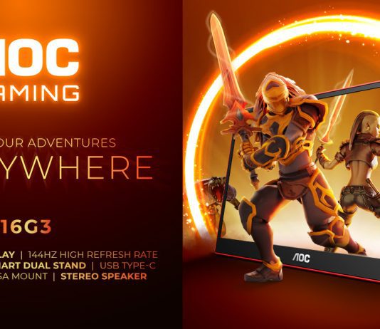 Juega en cualquier lugar con el nuevo monitor portátil AOC GAMING 16G3