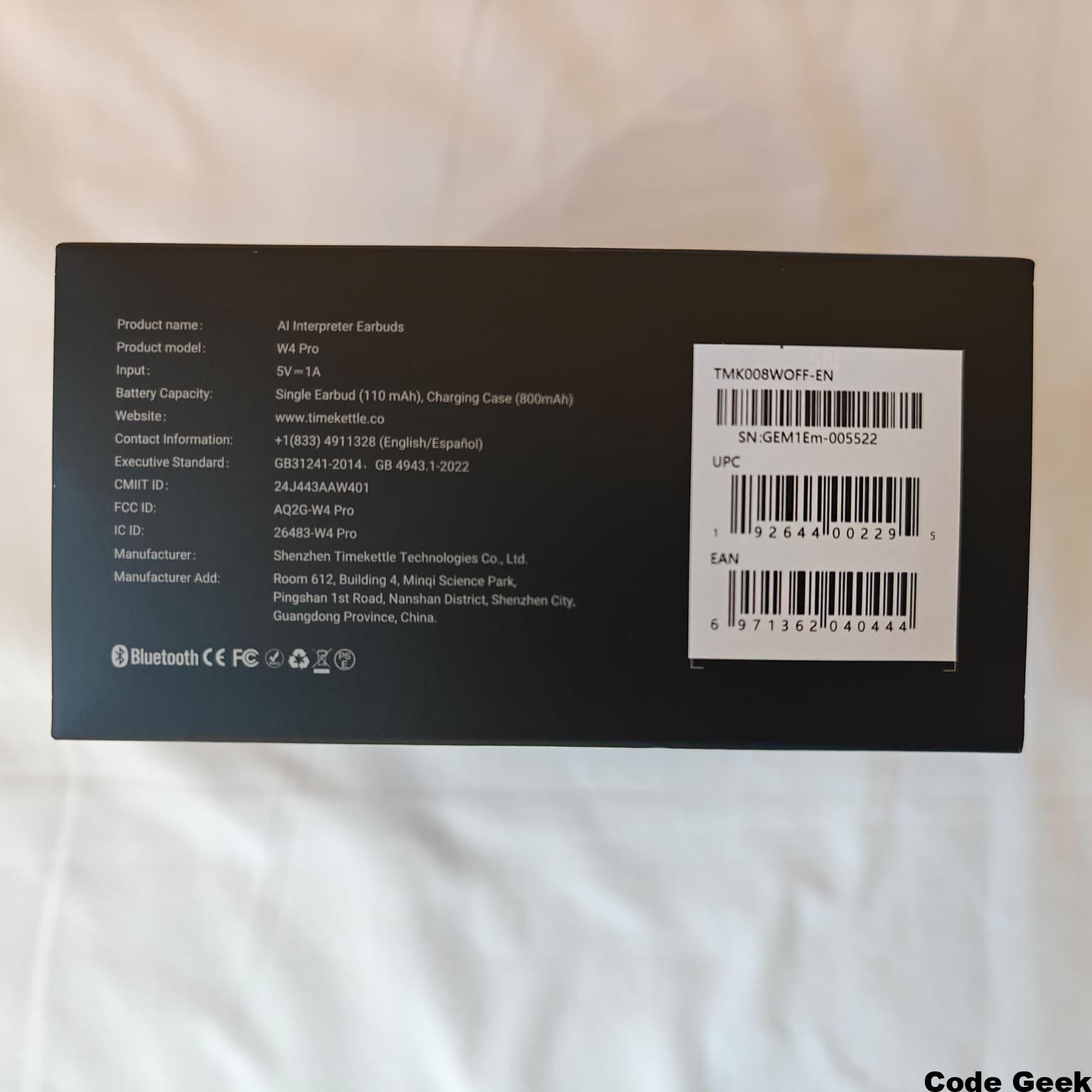 Timekettle W4 Pro Puntos de Contacto